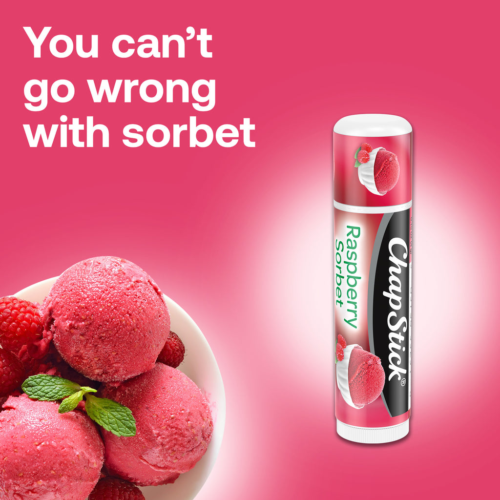 ChapStick Lip Moisturizer, Raspberry Sorbet, 12-Pack – Bulk Lip Balm, Luscious & Sweet, 0.15 Oz Ea