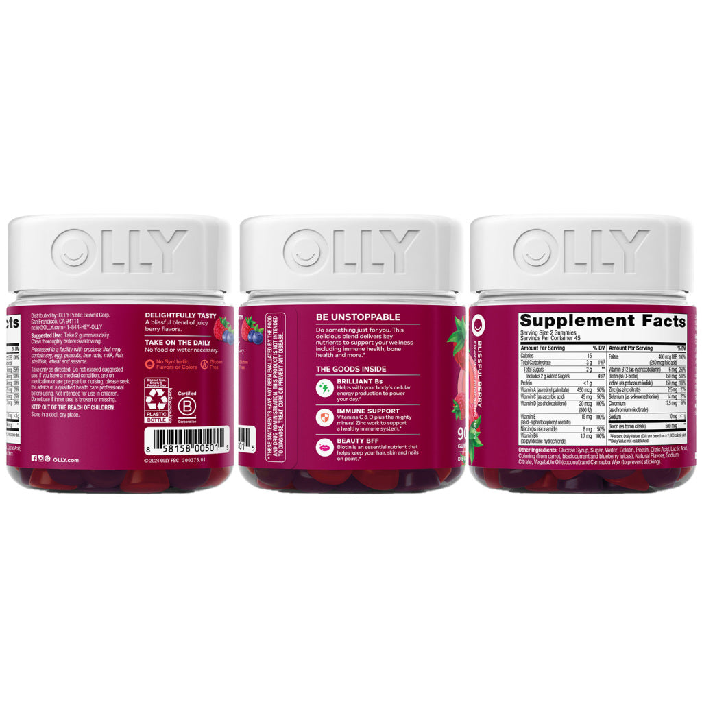 OLLY Vitamins, Women’s, Men’s & Kid’s Multi Variety 3-Pack
