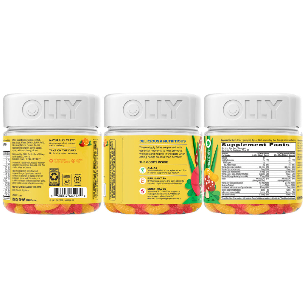 OLLY Vitamins, Women’s, Men’s & Kid’s Multi Variety 3-Pack
