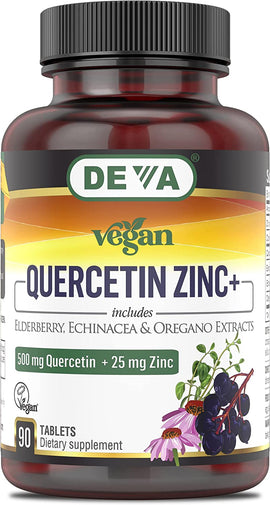 DEVA VEGAN QUERCETIN 500 MG WITH ZINC & ELDERBERRY 90 TABS