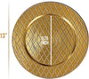 Diamond Gold Charger Plates, 13” Elegant Chargers, Set of 6, Hand Finished (Finish May Vary) Gold Chargers for Dinner Plates & Soup Bowls, Perfect for Weddings, Parties, Anniversary, Holidays