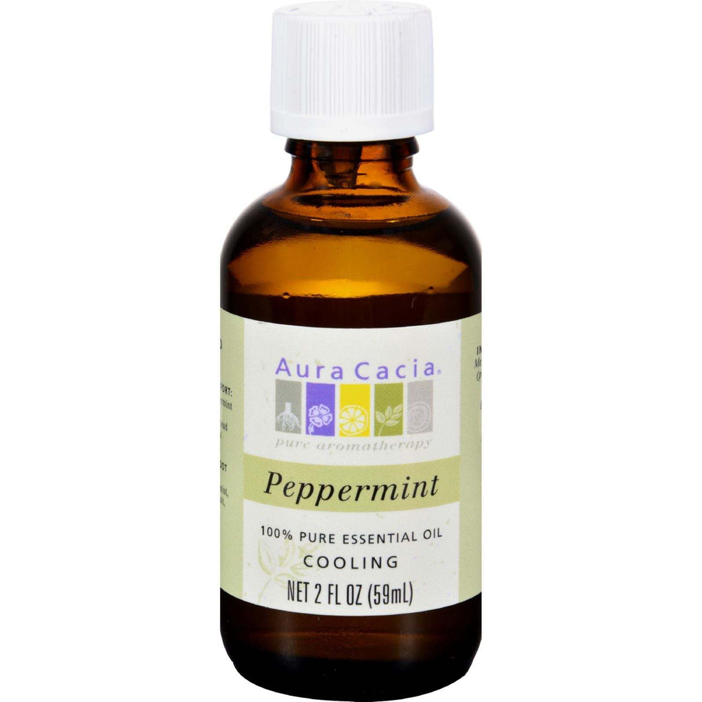Aura Cacia Peppermint Pure Essential Oil - 2 fl oz,AURA CACIA,OxKom