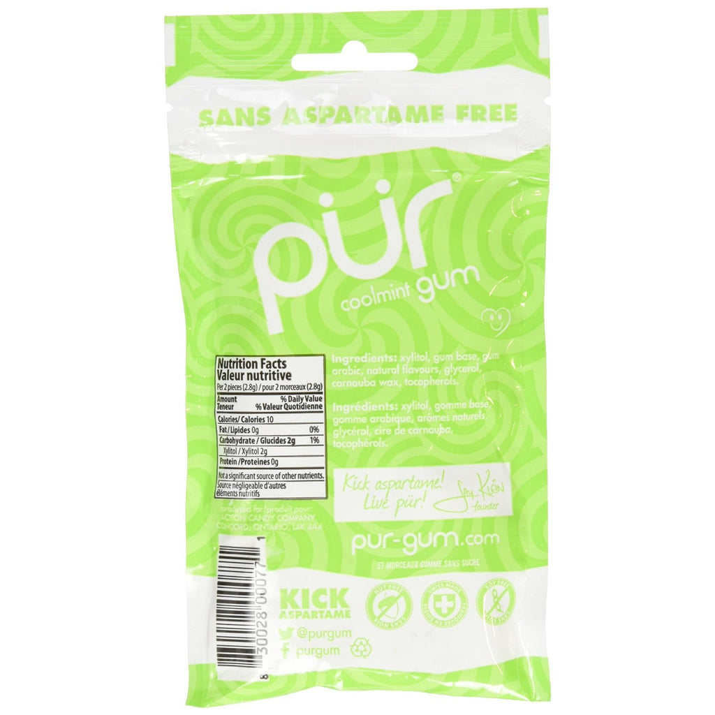 Pur Gum - Coolmint - Aspartame Free - 57 Pieces - 80 g -,PUR GUM,OxKom