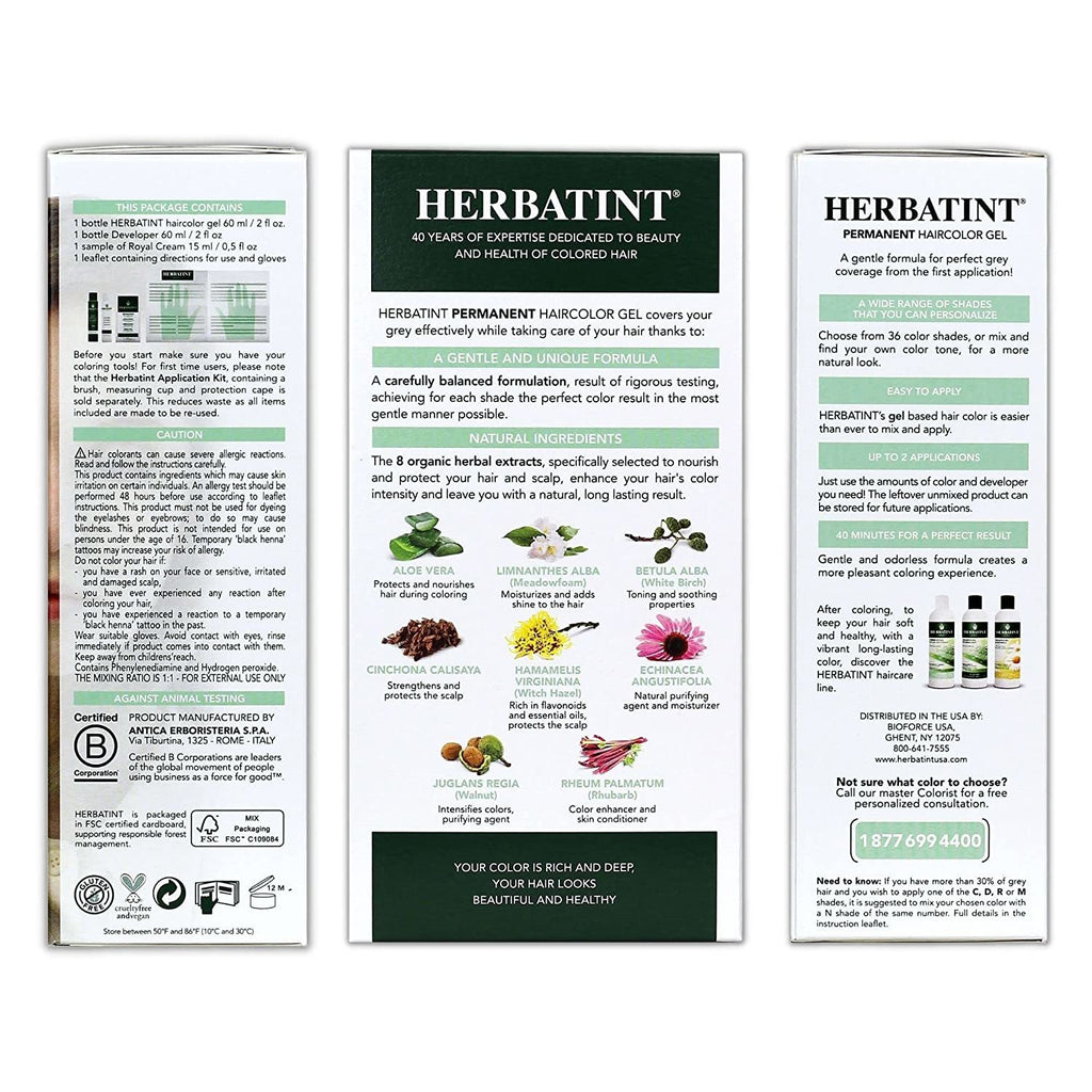 Herbatint Permanent Herbal Haircolour Gel 8C Light Ash Blonde - 135 ml,HERBATINT,OxKom
