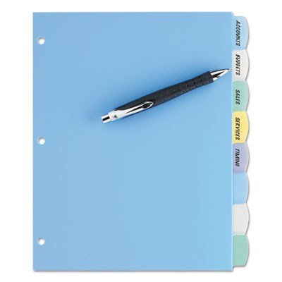 AVERY-DENNISON, Translucent Multicolor Big Tab Dividers, 8-Tab, 8-1/2 x 11,,AVERY,OxKom
