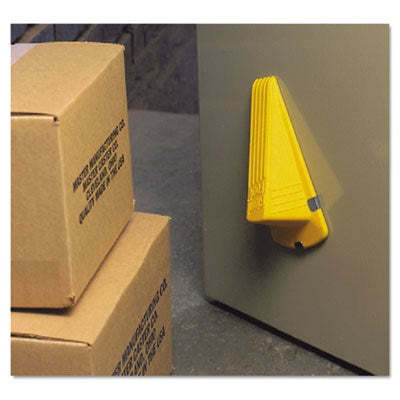 Giant Foot Magnetic Doorstop, No-Slip Rubber Wedge, 3-1/2w x 6-3/4dx2h, Yellow,MASTER CASTER COMPANY,OxKom