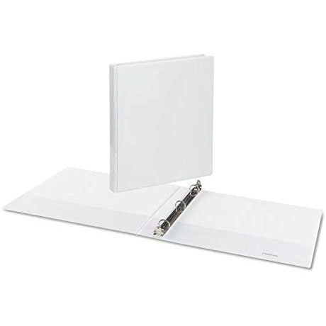 Deluxe Round Ring Vinyl View Binder, 1/2" Capacity, White,UNIVERSAL OFFICE PRODUCTS,OxKom