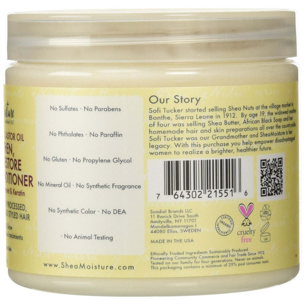 Shea Moisture Oil Strengthen, Grow, and Restore Leave-In Conditioner 16 oz,SheaMoisture,OxKom