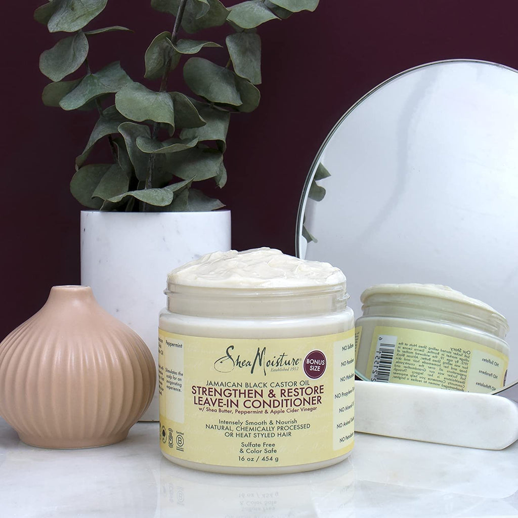 Shea Moisture Oil Strengthen, Grow, and Restore Leave-In Conditioner 16 oz,SheaMoisture,OxKom