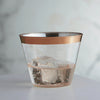 100 Pack 9oz Plastic Cups Gold Glitter with a Gold Rim - Premium Disposable Party Cups - Elegant and Classy Sturdy Cups - Weddings Birthdays Anniversaries and Other Social Events