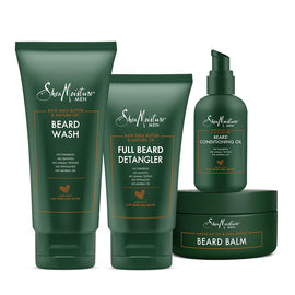 Shea Moisture Complete Beard Kit | All Natural Ingredients | Maracuja Oil & Shea Butter | Beard Balm | Beard Conditioning Oil | Beard Wash | Beard Detangler | Gift Box,SheaMoisture,OxKom