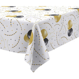 Party Tablecloth Black & Gold Balloons Set Of 4 Disposable Decor,Chateau Fine Tableware,OxKom