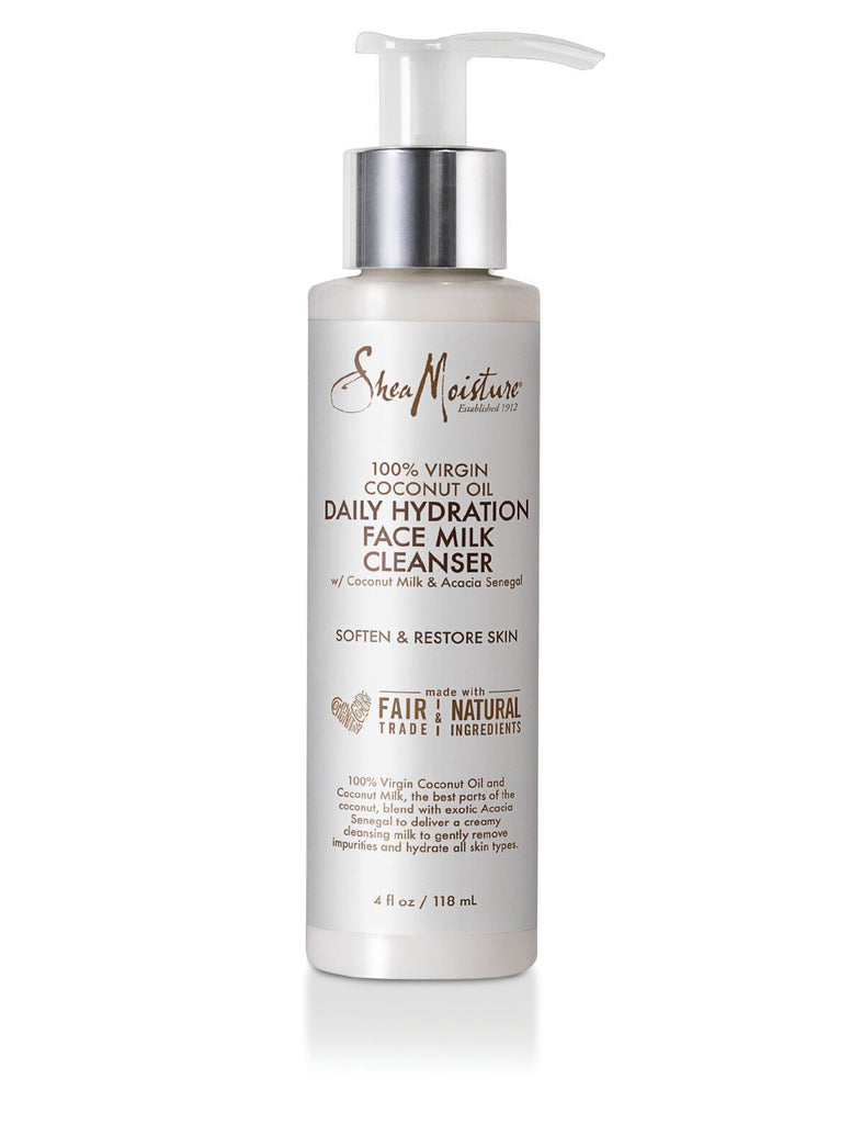 Shea Moisture 100% Virgin Coconut Oil Daily Face Milk Cleanser 4 oz -