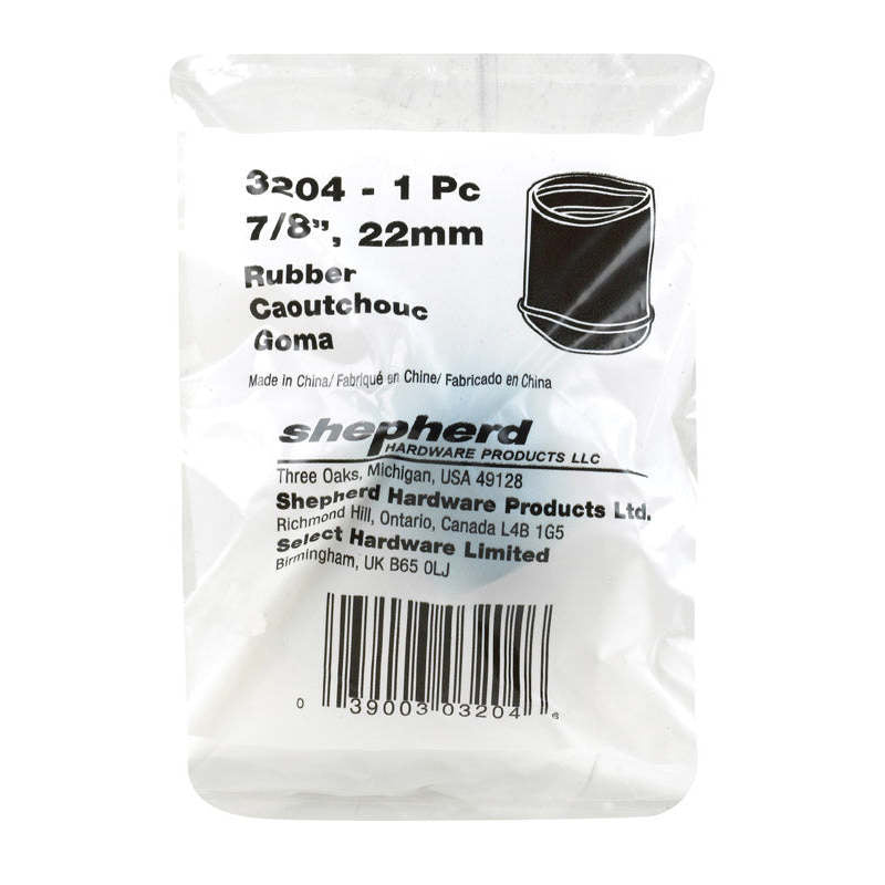 Shepherd  Rubber  Leg Tip  Black  Round  7/8 in. W,Shepherd Hardware Prod.,OxKom