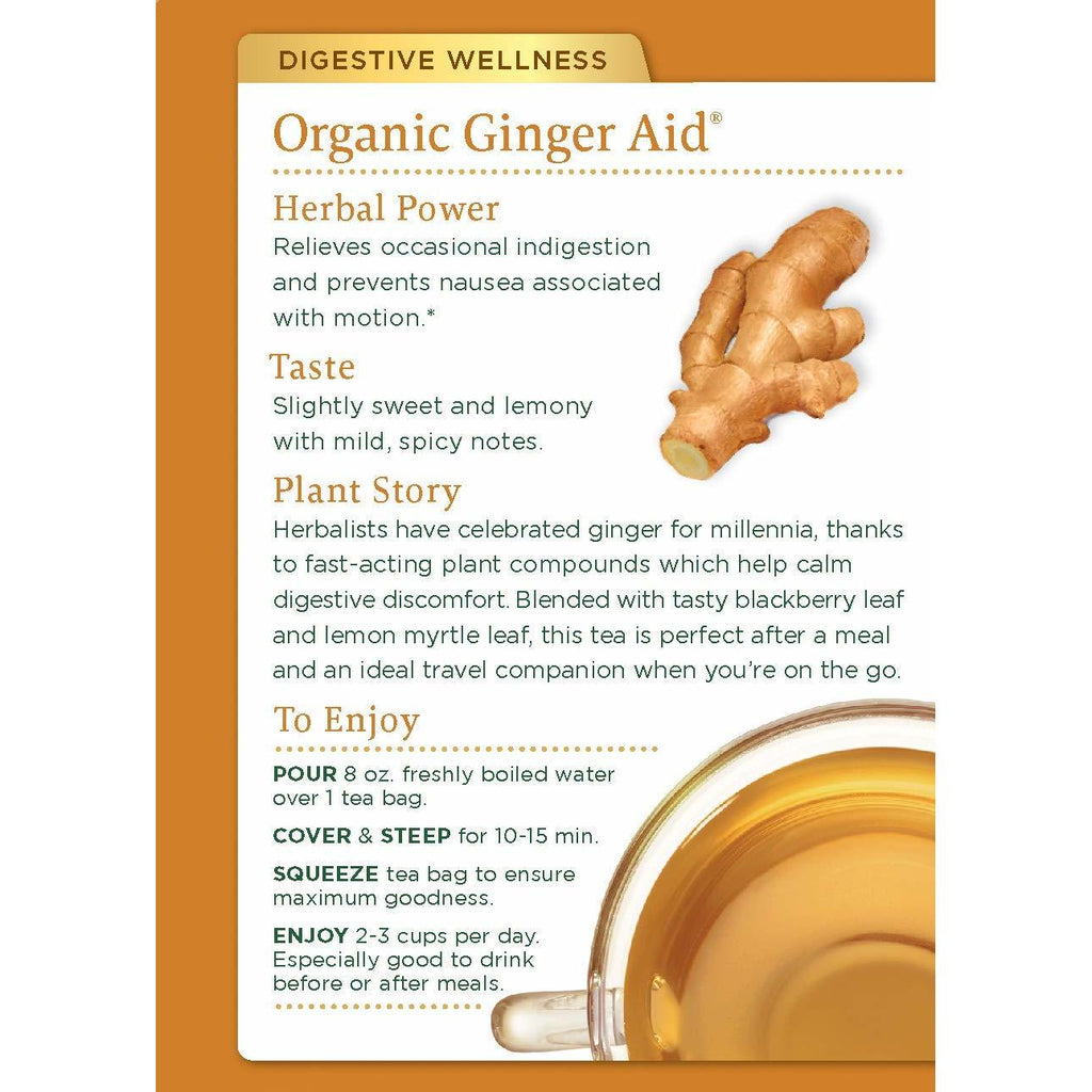 Traditional Medicinals Organic Ginger Aid Herbal Tea - Caffeine Free -16 Bags-,TRADITIONAL MEDICINALS,OxKom
