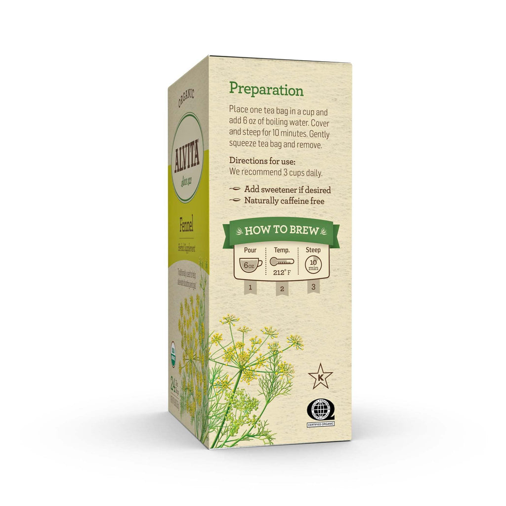 Alvita Teas Organic Herbal Tea Bags - Fennel Seed - 24 Bags,ALVITA,OxKom