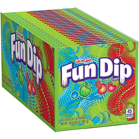 WONKA´S FUN DIP CANDY 48ct, Cherry & Razzapple Mix Party Convenient Packs