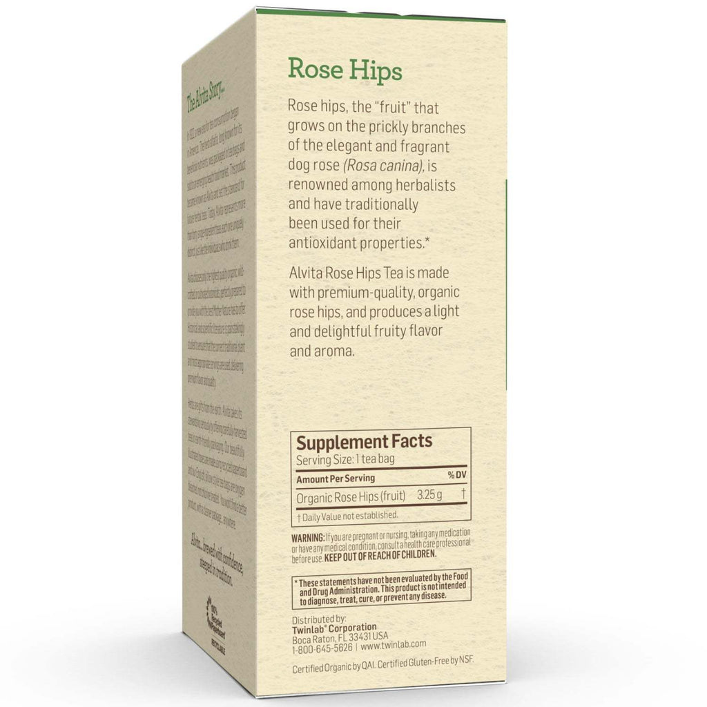 Alvita Tea - Organic - Rose Hips Herbal - 24 Tea Bags,ALVITA,OxKom