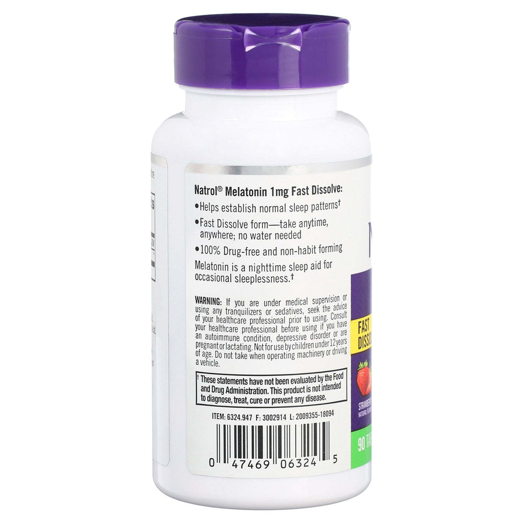 Natrol Fast Dissolving Melatonin - 1 mg - 90 tabs,NATROL,OxKom