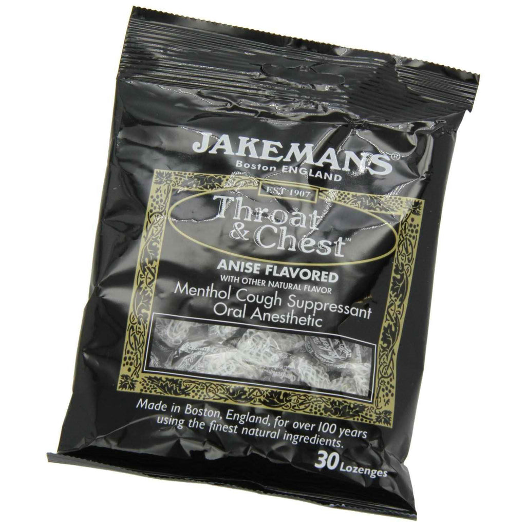 Jakemans Throat and Chest Lozenges - Licorice Menthol -  30 Pack,JAKEMANS,OxKom