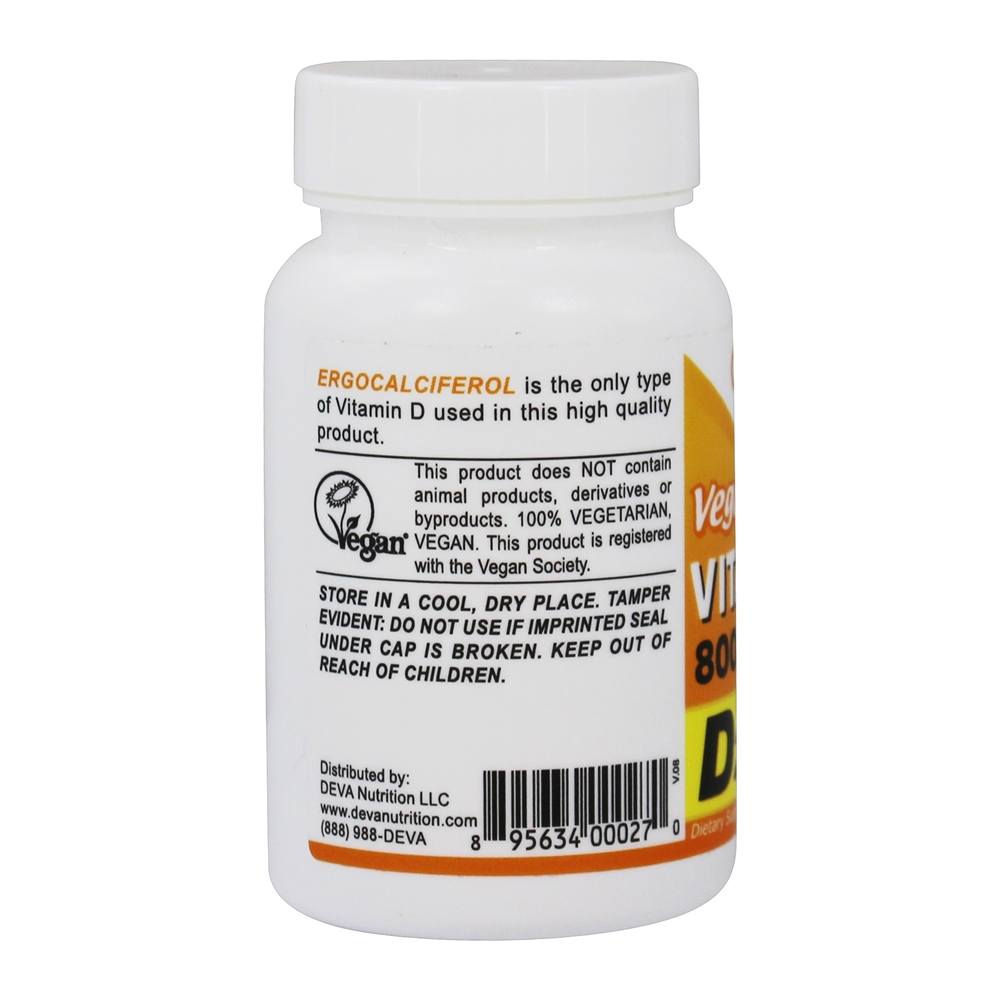 Deva Vegan Vitamin D - 800 IU - 90 Tablets