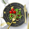 252-Piece Black and Gold Plates, Napkins, Party Supplies, Dinnerware for Adults (36 sets), Gold Plastic Plate Set, Small & Large, Durable Disposable Silverware, Paper Napkins, Cups for Elegant Parties,Chateau Fine Tableware,OxKom