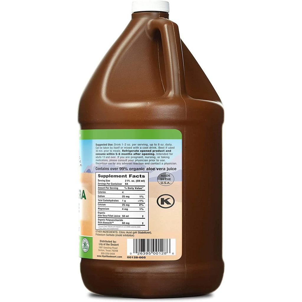 Lily Of The Desert Aloe Vera Juice - Organic - 1 gallon - case of 4,LILY OF THE DESERT,OxKom