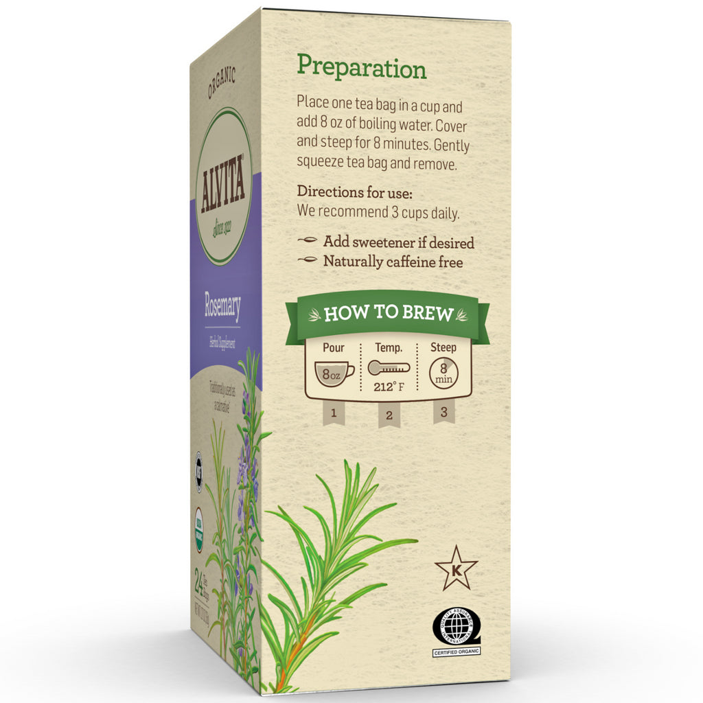 Alvita Tea - Organic - Rosemary Herbal - 24 Tea Bags