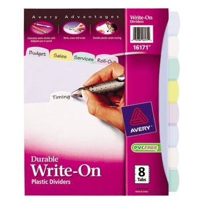 AVERY-DENNISON, Translucent Multicolor Big Tab Dividers, 8-Tab, 8-1/2 x 11,,AVERY,OxKom