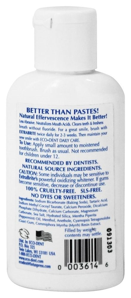 Eco-Dent Toothpowder Xtra-Brite - Fluoride Free - 2 Oz