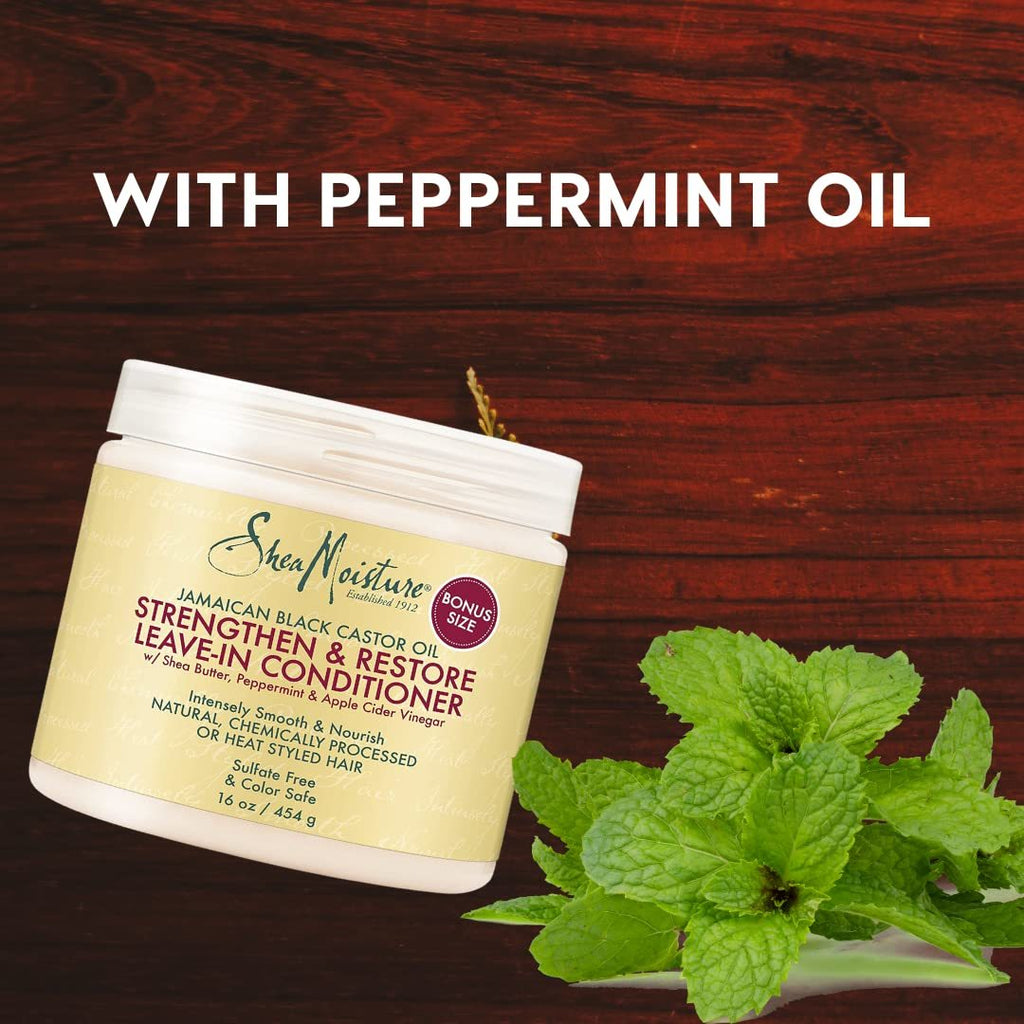 Shea Moisture Oil Strengthen, Grow, and Restore Leave-In Conditioner 16 oz,SheaMoisture,OxKom