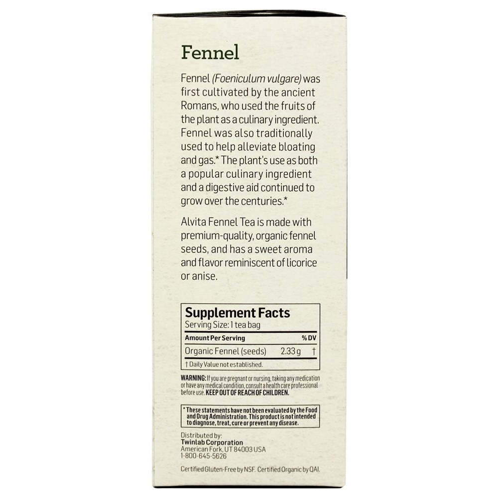 Alvita Teas Organic Herbal Tea Bags - Fennel Seed - 24 Bags,ALVITA,OxKom