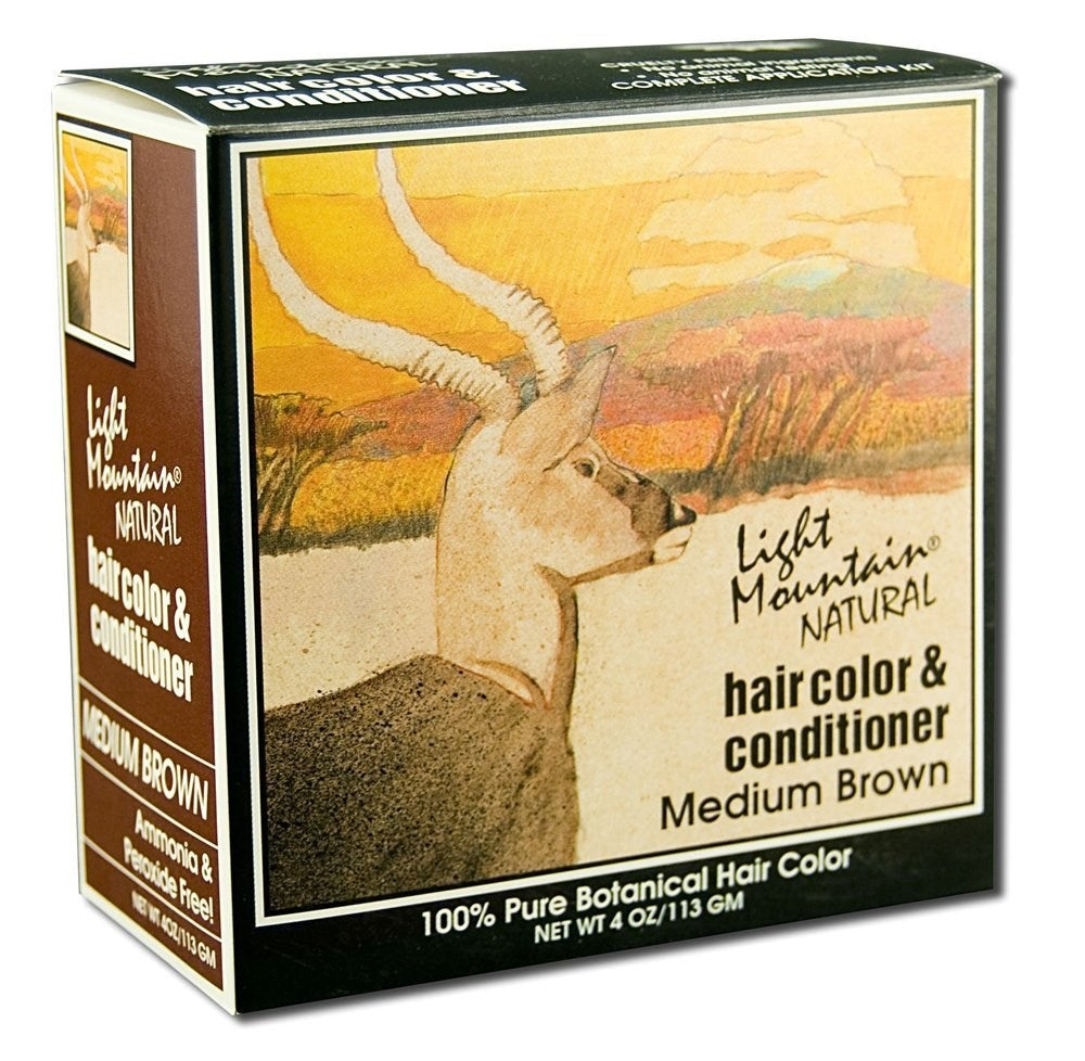 Light Mountain Organic Hair Color and Conditioner - Medium Brown - 4 oz