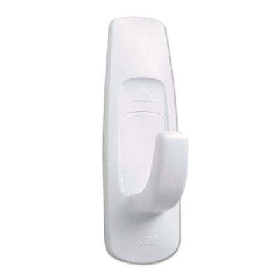 General Purpose Hooks, 5lb Capacity, Plastic, White, 1 Hook & 2 Strips,3M,OxKom