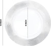 Clear Plate Chargers Silver rimmed  13" 6 in a pack
