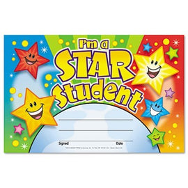 Recognition Awards, I'm a Star Student, 8 1/2w by 5 1/2h,TREND ENTERPRISES, INC.,OxKom