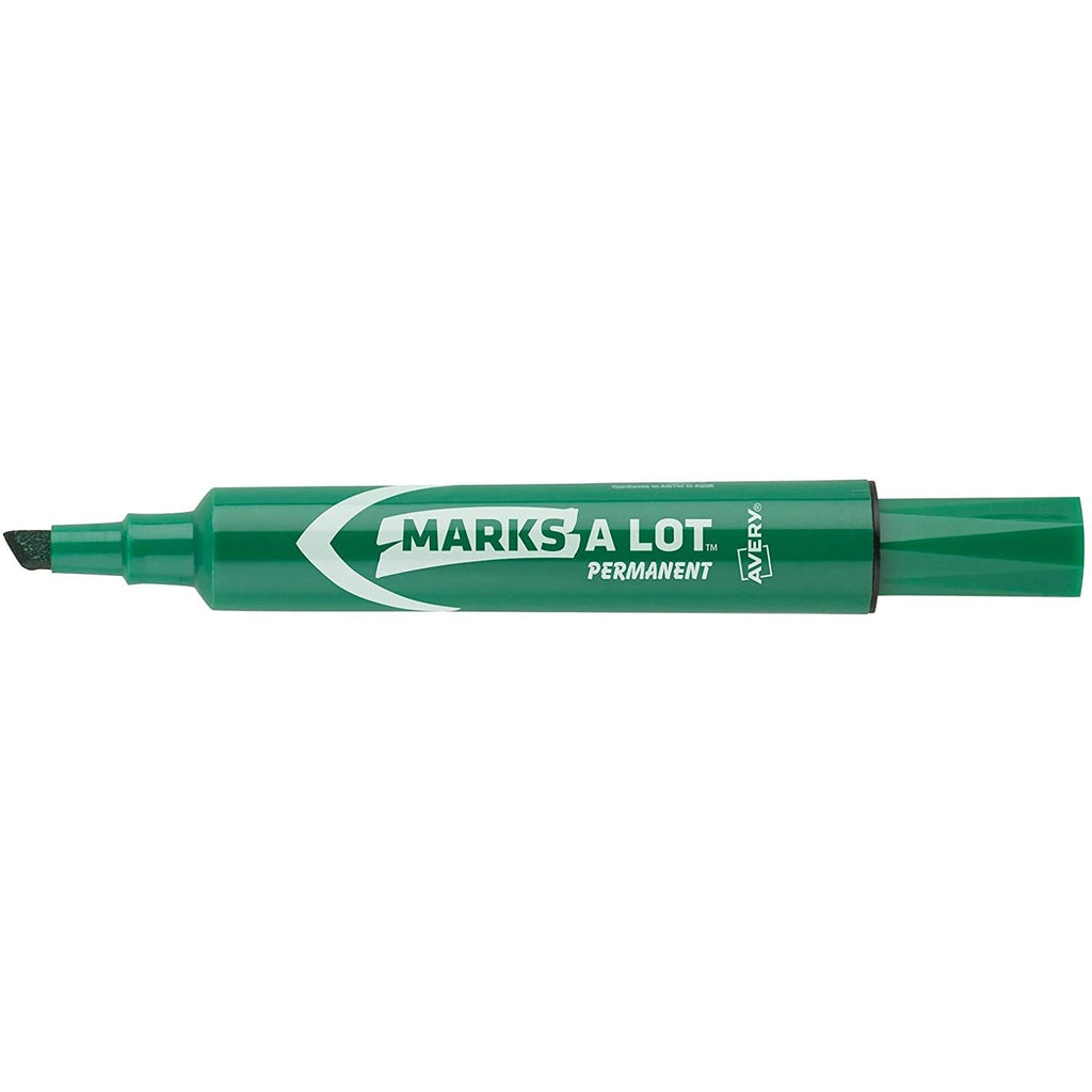 Permanent Marker, Regular Chisel Tip, Green, Dozen,AVERY,OxKom