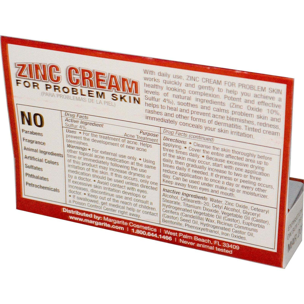 Margarite Zinc Cream - 1 oz,MARGARITE COSMETICS,OxKom