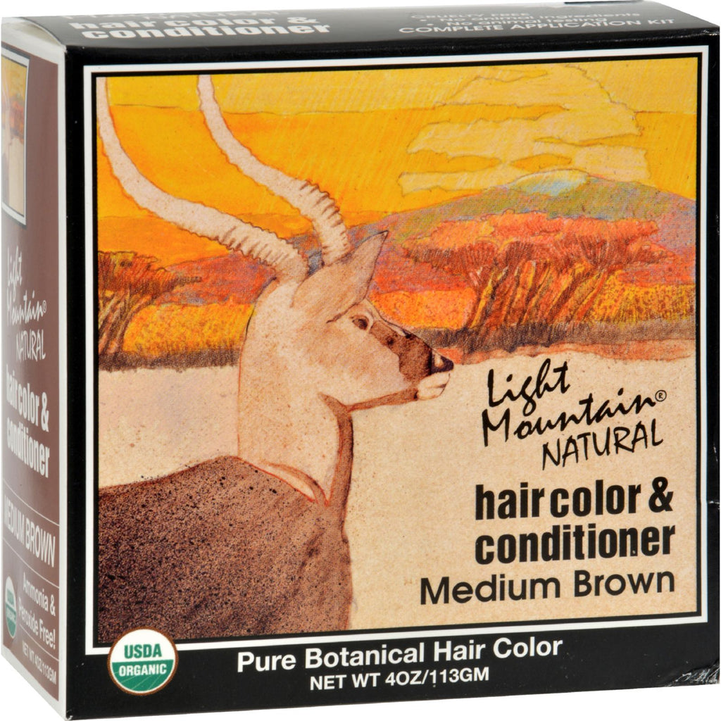 Light Mountain Organic Hair Color and Conditioner - Medium Brown - 4 oz