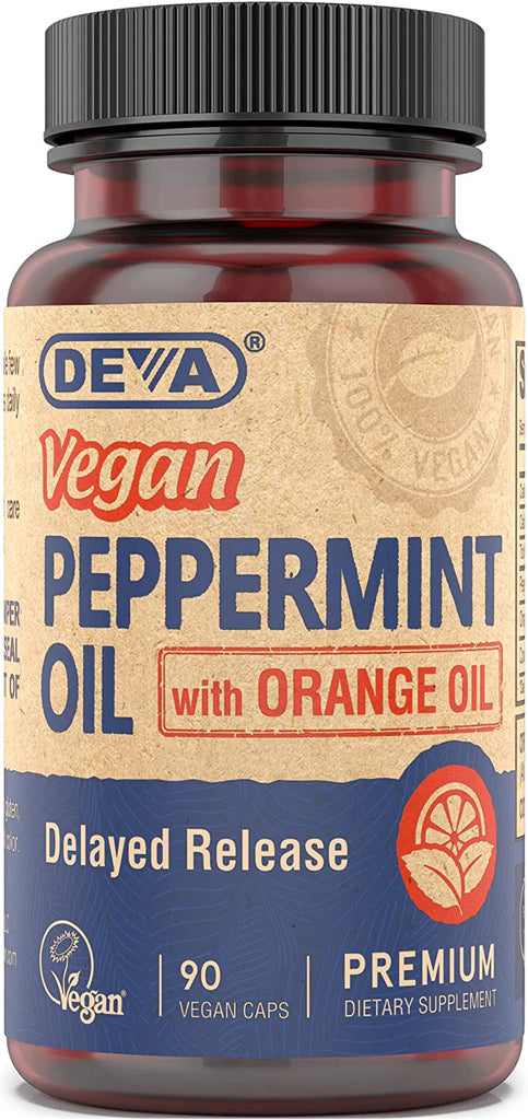 Deva Nutrition Vegan Peppermint Oil Delayed Release Capsules, 90 Count