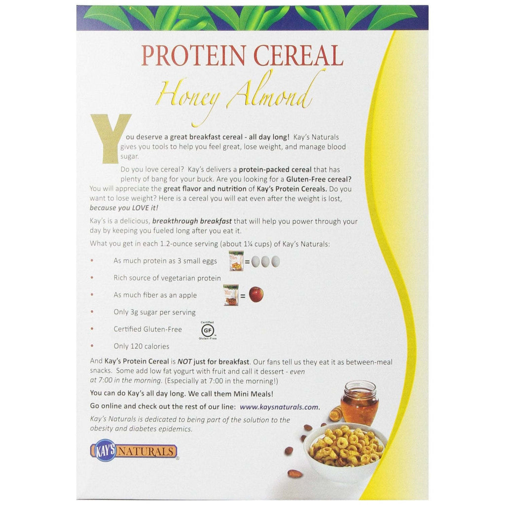 Kay's Naturals Better Balance Protein Cereal Honey Almond - 9.5 oz -,KAY'S NATURALS,OxKom