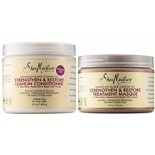 Treatment Masque, 12 Ounce  Strengthen & Restore Leave-In Conditioner, 16 Ounce,SheaMoisture,OxKom