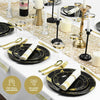 252-Piece Black and Gold Plates, Napkins, Party Supplies, Dinnerware for Adults (36 sets), Gold Plastic Plate Set, Small & Large, Durable Disposable Silverware, Paper Napkins, Cups for Elegant Parties,Chateau Fine Tableware,OxKom