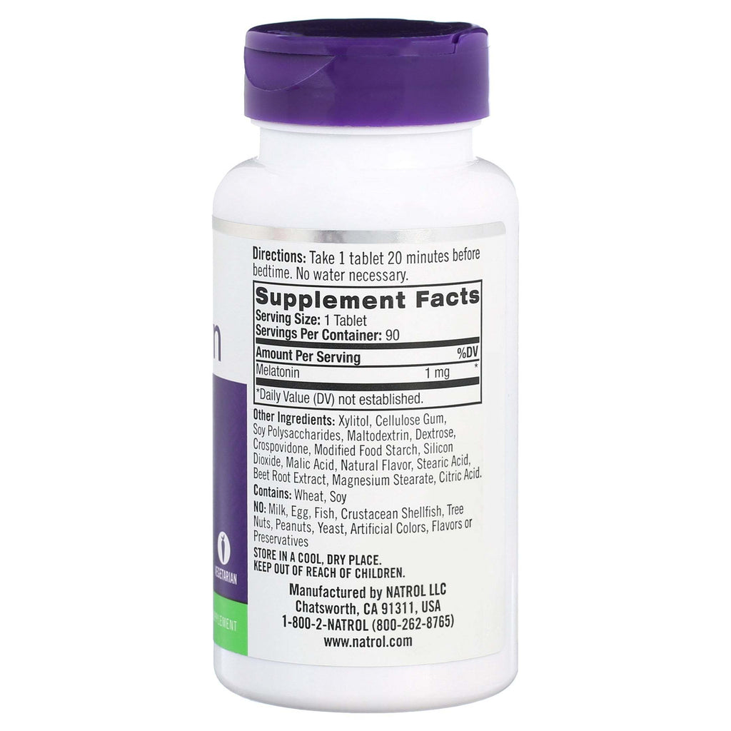 Natrol Fast Dissolving Melatonin - 1 mg - 90 tabs,NATROL,OxKom