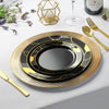 180-Piece Black & Gold Plates Dinnerware Set W/ Plastic Silverware