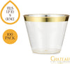 100 Pack 9Oz Plastic Cups Gold Glitter W/ Rim Prem Disposable Party