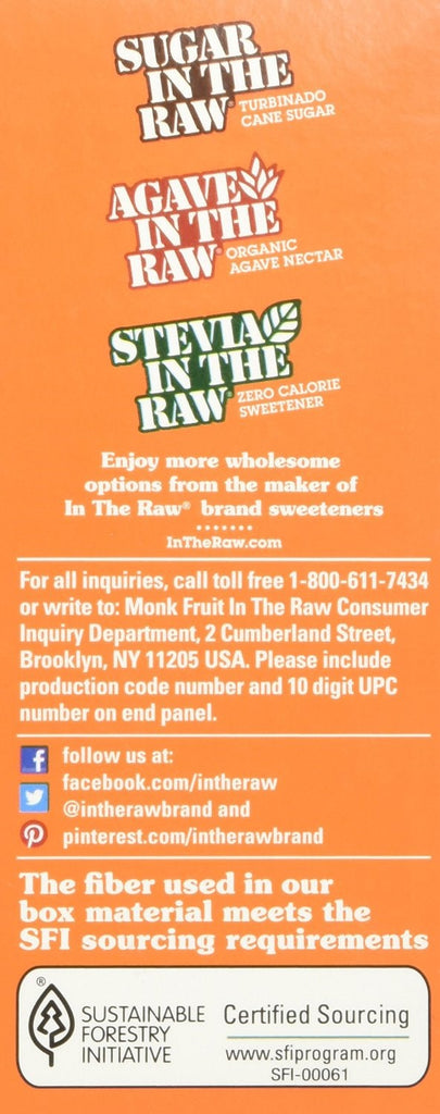Monk Fruit In The Raw Zero Calorie Sweetener - 40 Ct