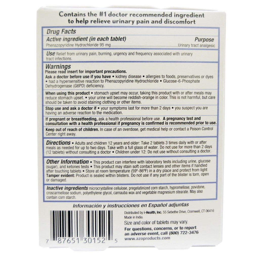 Azo Standard Urinary Pain Relief - 30 Tablets,AZO,OxKom