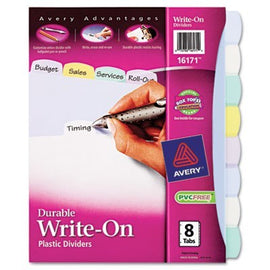 AVERY-DENNISON, Translucent Multicolor Big Tab Dividers, 8-Tab, 8-1/2 x 11,,AVERY,OxKom