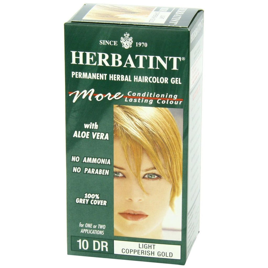 Herbatint Permanent Herbal Haircolour Gel 10 DR Light Copperish Gold - 135 ml,HERBATINT,OxKom